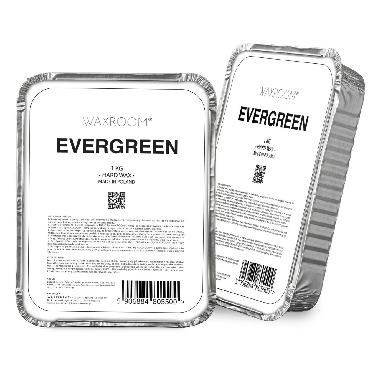 EVERGREEN - 1 KG - twardy wosk do depilacji